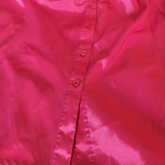 Cato Woman Plus Size 26/28W Blouse Shirt Short Sleeve Color Hot Pink Used - Picture 4 of 10